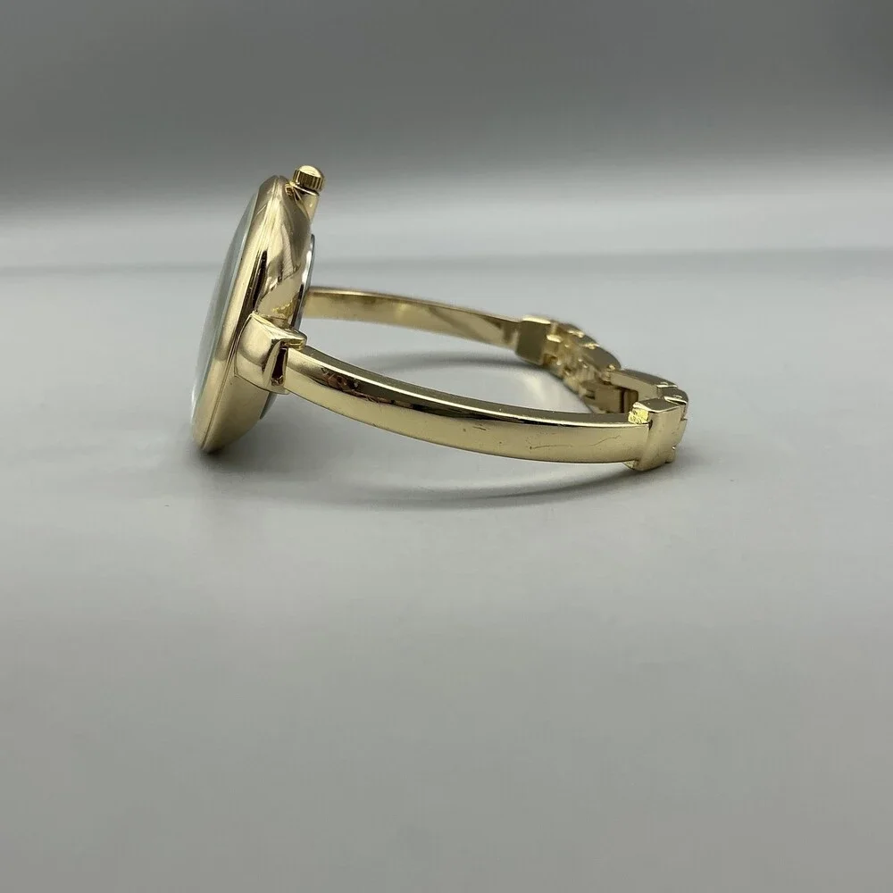 Anne Klein Womens Watch 32mm Cream Dial Gold Tone Bangle New Battery 6.25